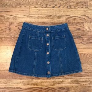 Denim button up skirt